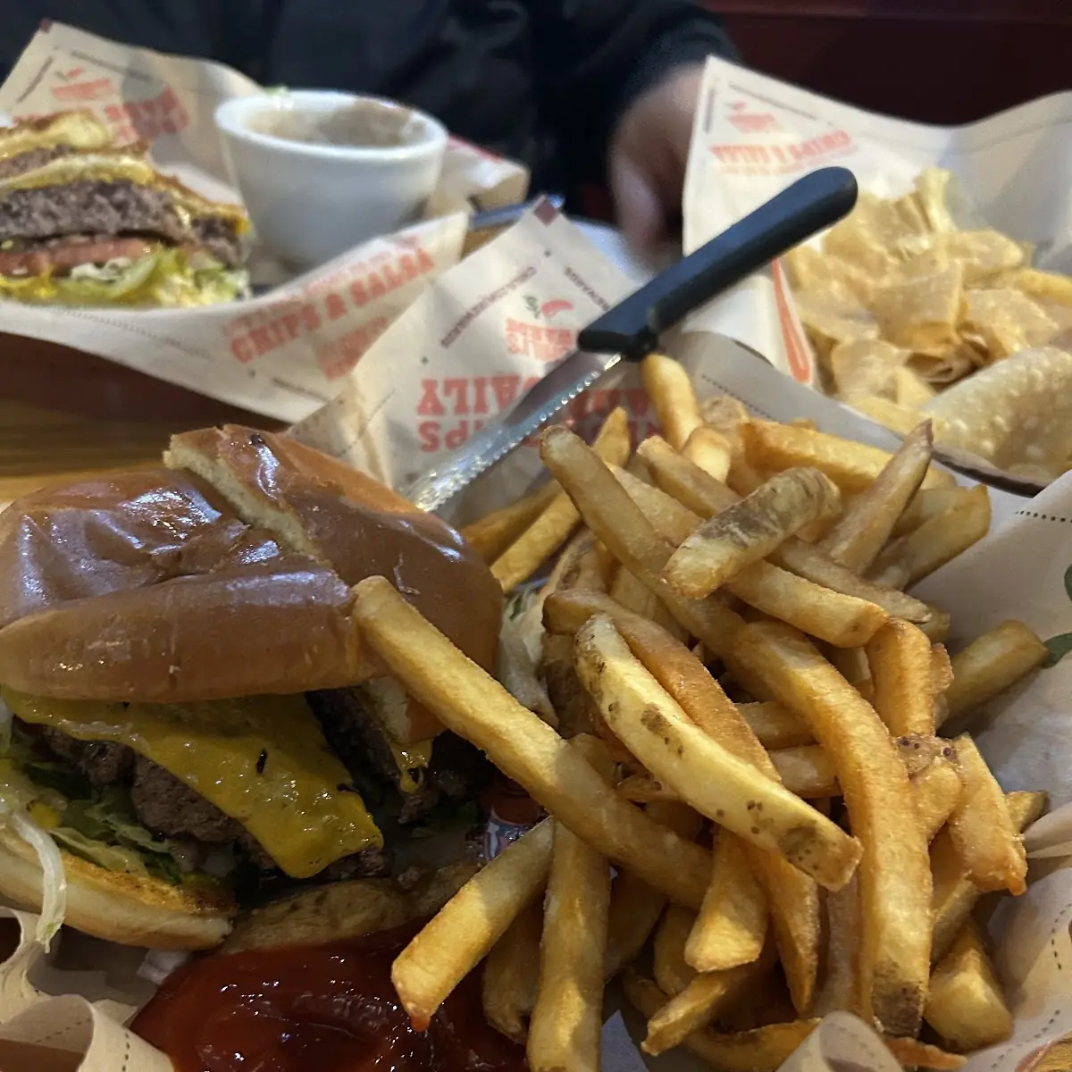 Cheese Burger and Fries