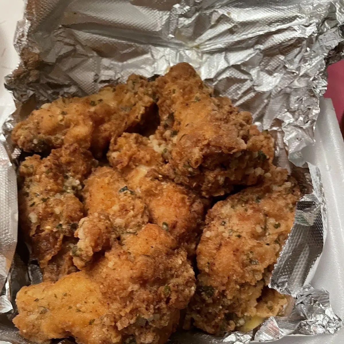 Garlic Parmesan Wings with Fries