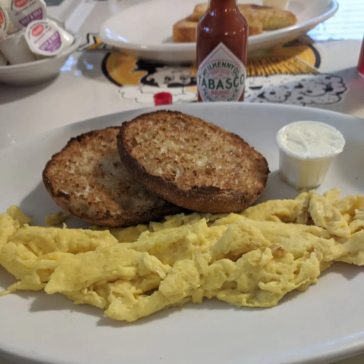 English Muffin and Scrambled Eggs