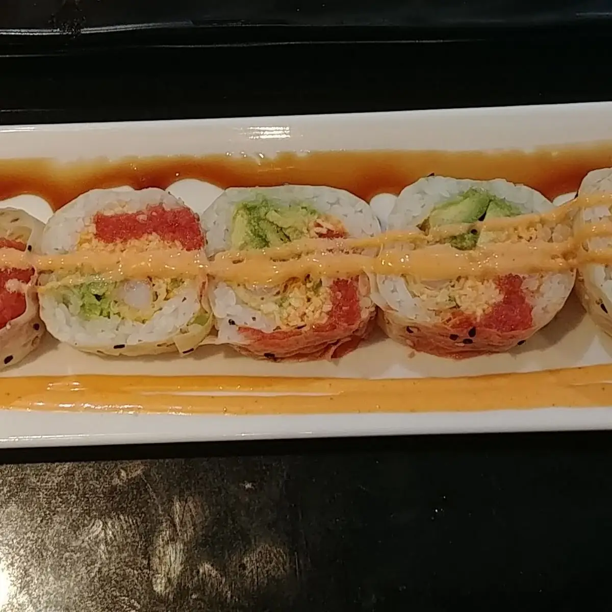 Spicy Tuna and Shrimp Tempura Roll
