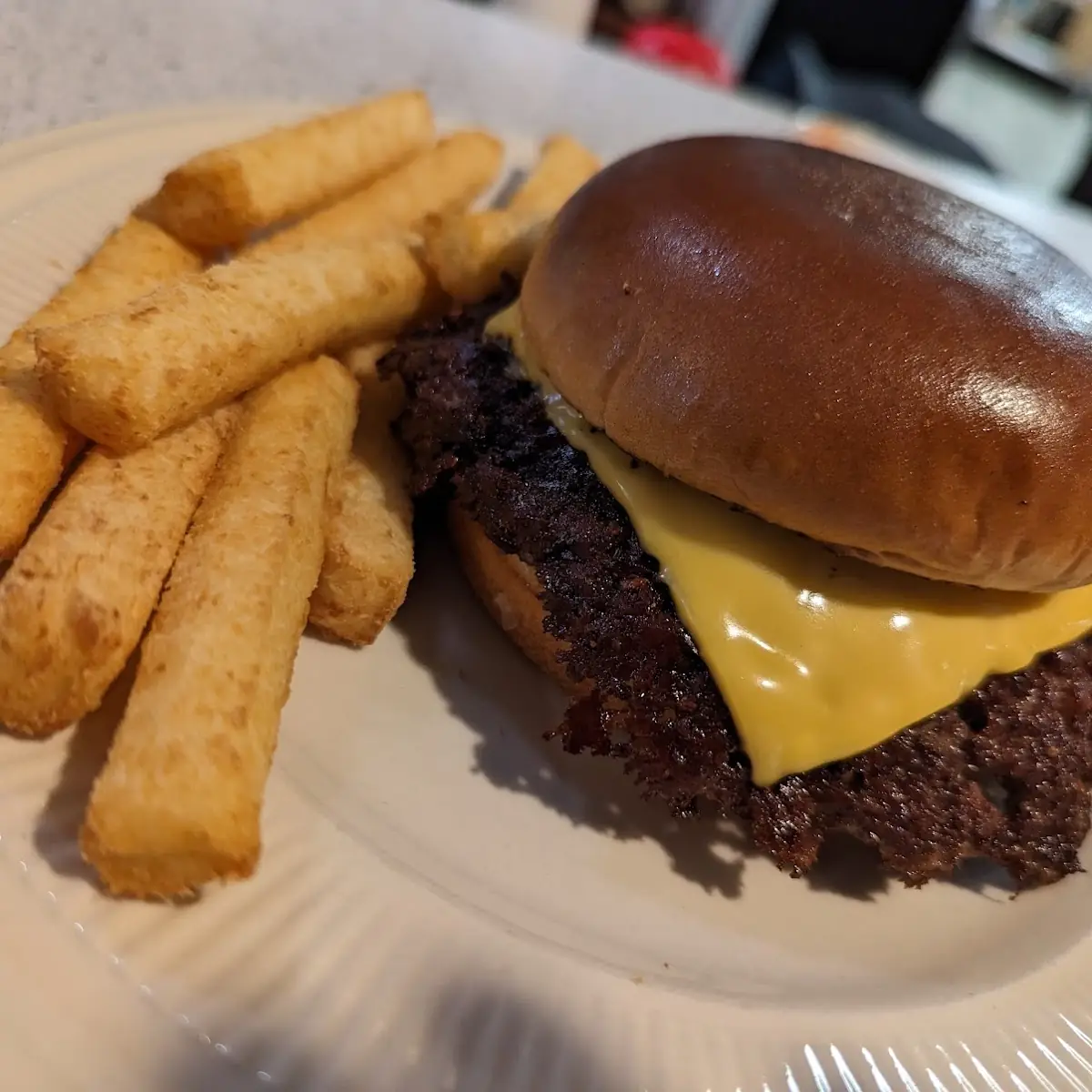 Double Smash Burger w Yuca Fries