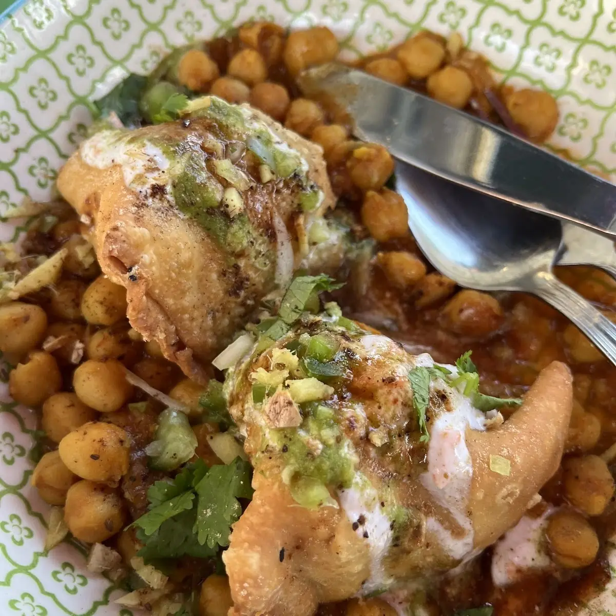 Bengali Cauliflower and Carrot Samosa Chat