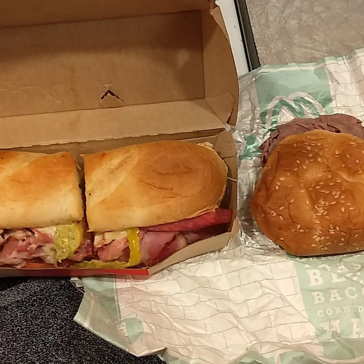 Italian Sub with a Roast Beef Sandwich