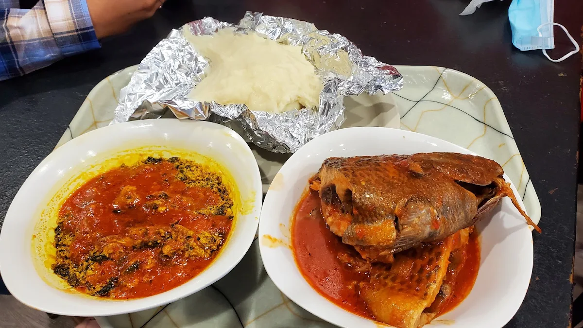 Poundo Yam Egusi Soup Tilapia Fish