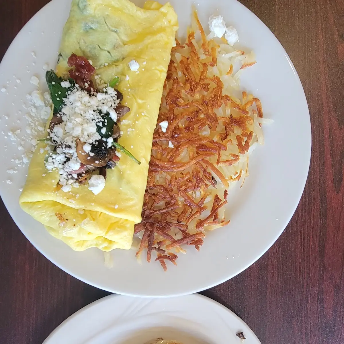 Spinach Bacon & Feta Omelet