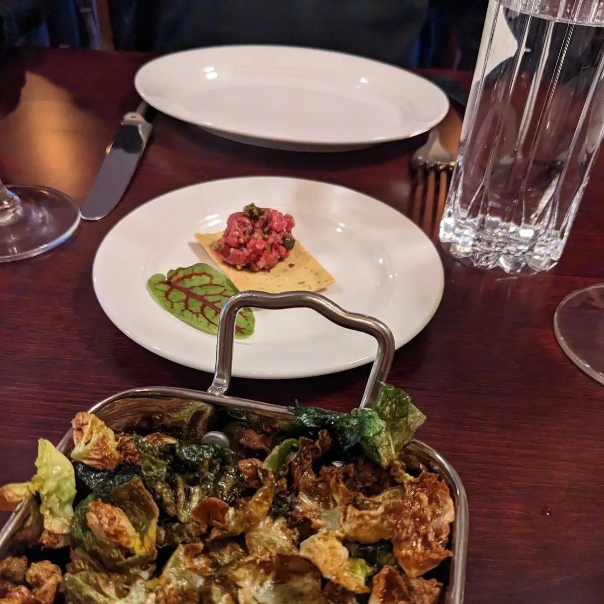 Brussel Sprouts Chips Steak Tartare