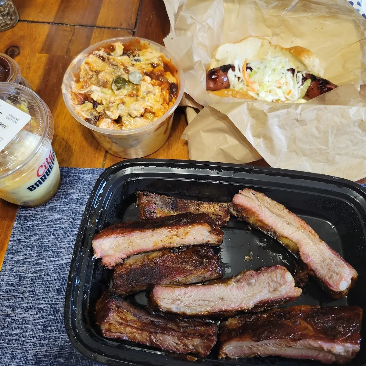Ribs and Sausage Sandwich