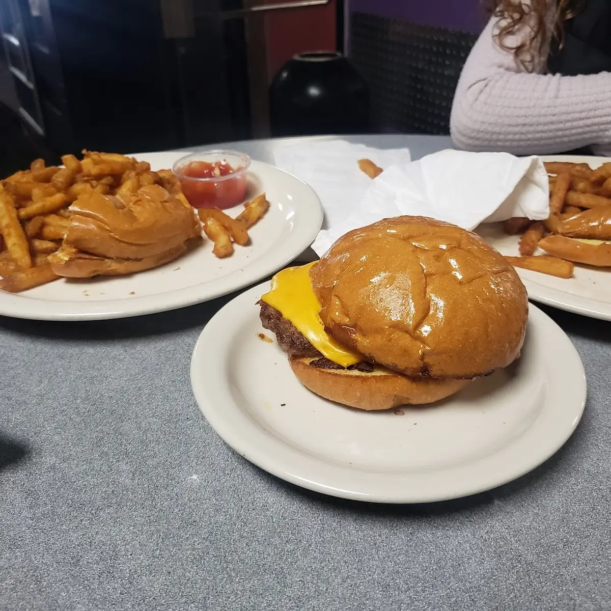 Cheese Burger and Fries
