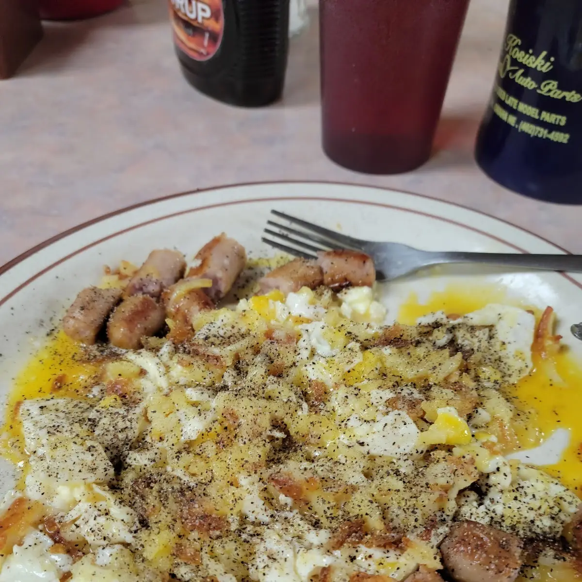 Sausage Eggs and Hash Browns Mixed Together