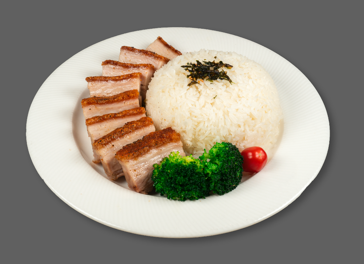 Roasted Crispy Pork on Rice
