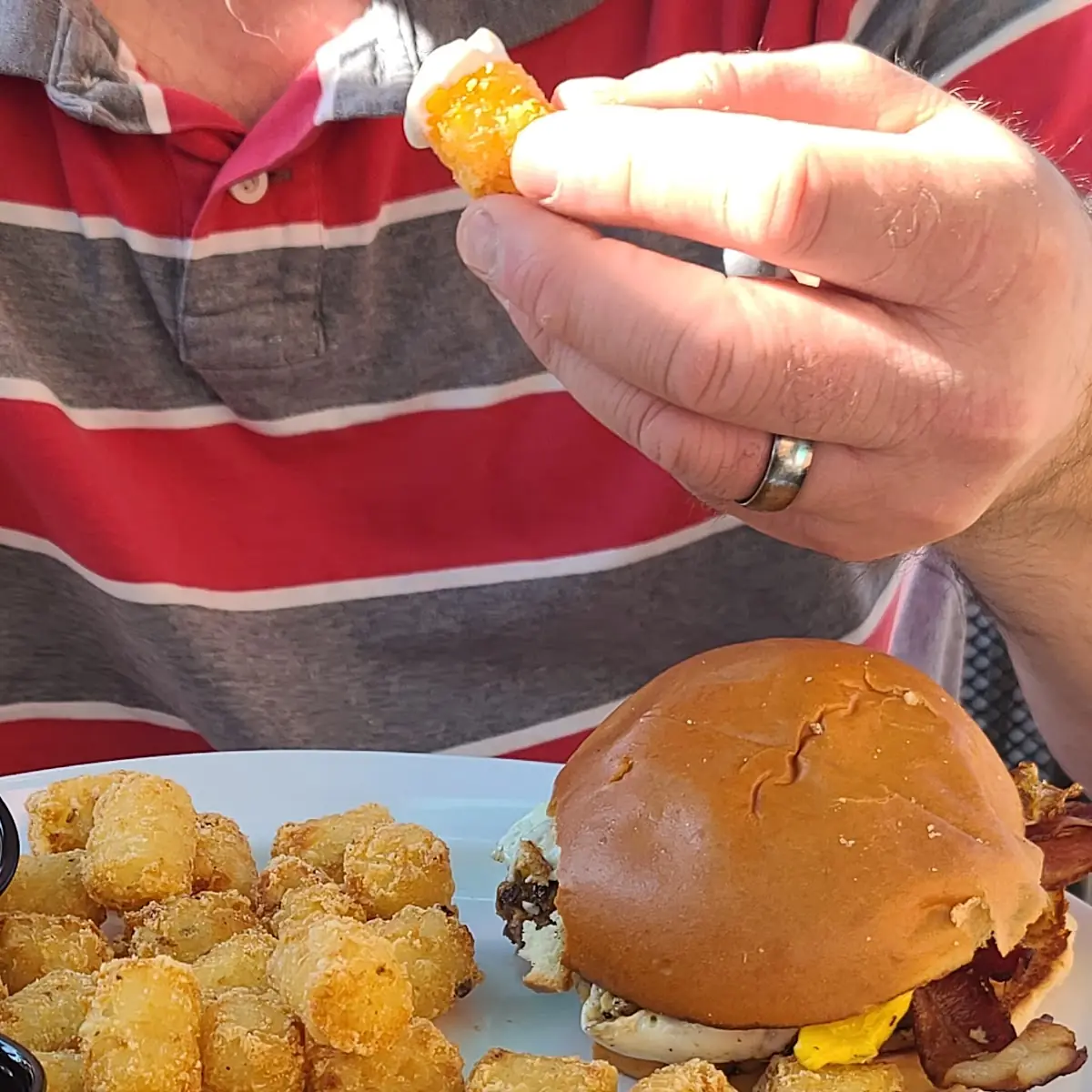 Dill Pickle Cheese Curd Burger