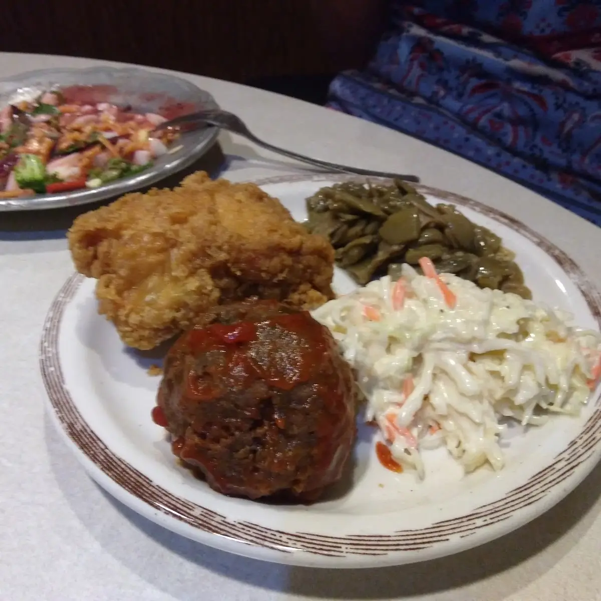 Hot Bar Meatloaf and Fried Chicken