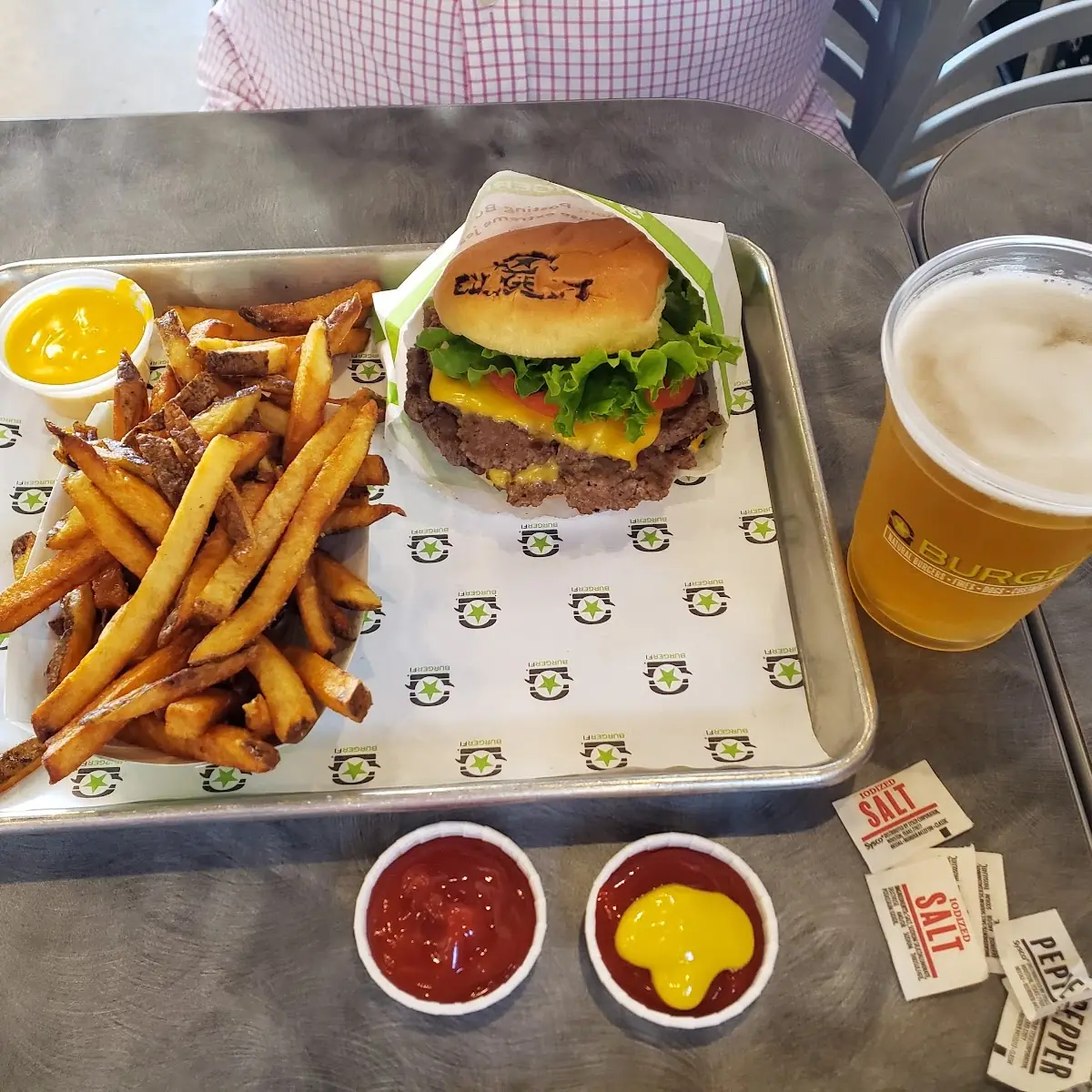 Burgerfi Double Cheeseburger and Fries