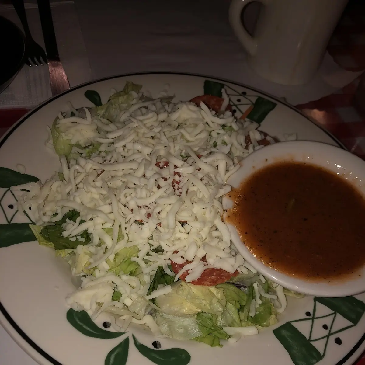 Tossed Green Salad with Cheese - Pepperoni Slices