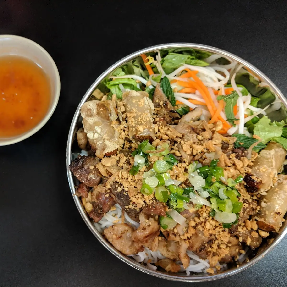 Bun Thit Nuong and Spring Roll