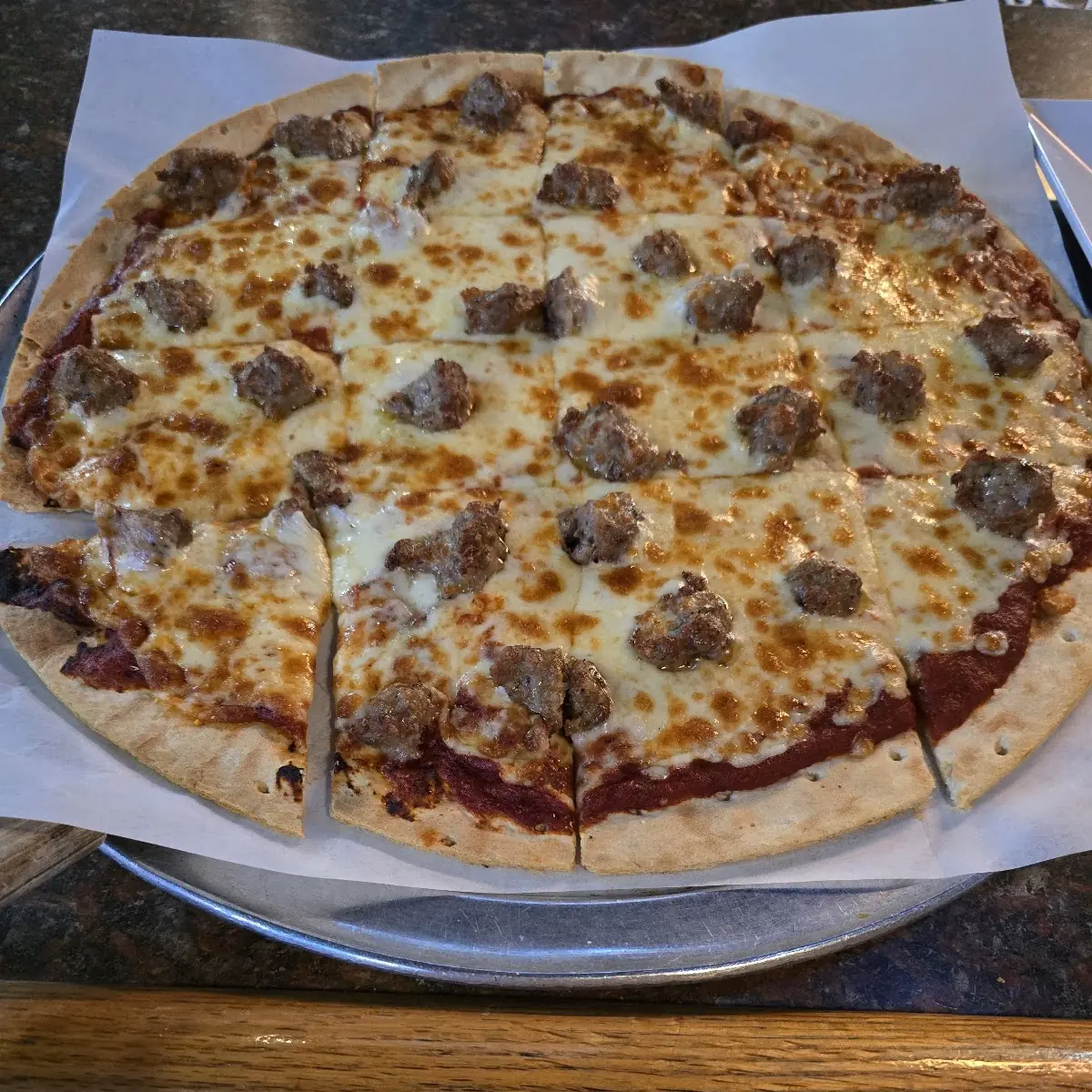 Cheese and Sausage Pizza