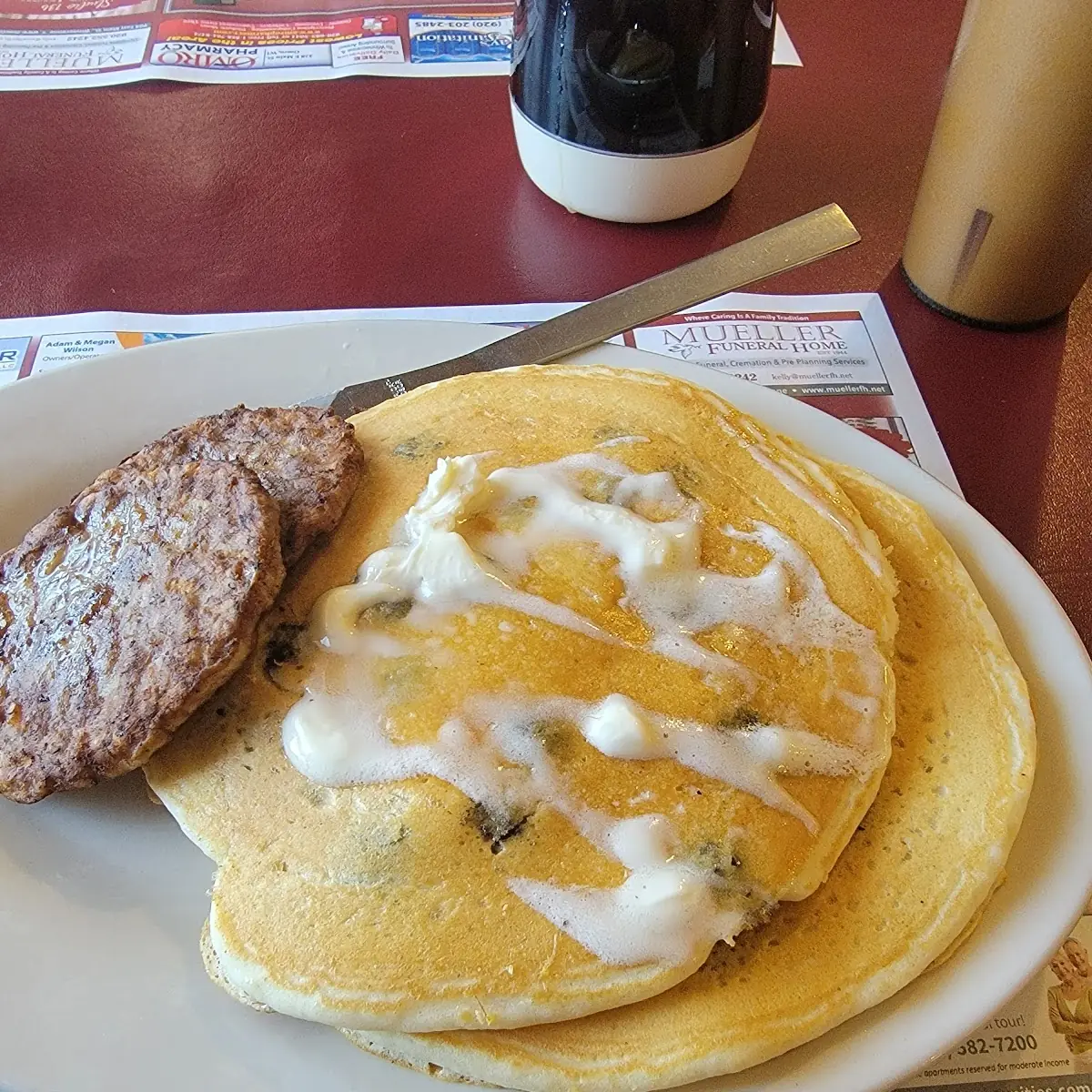 Blueberry Pancakes with Sausage