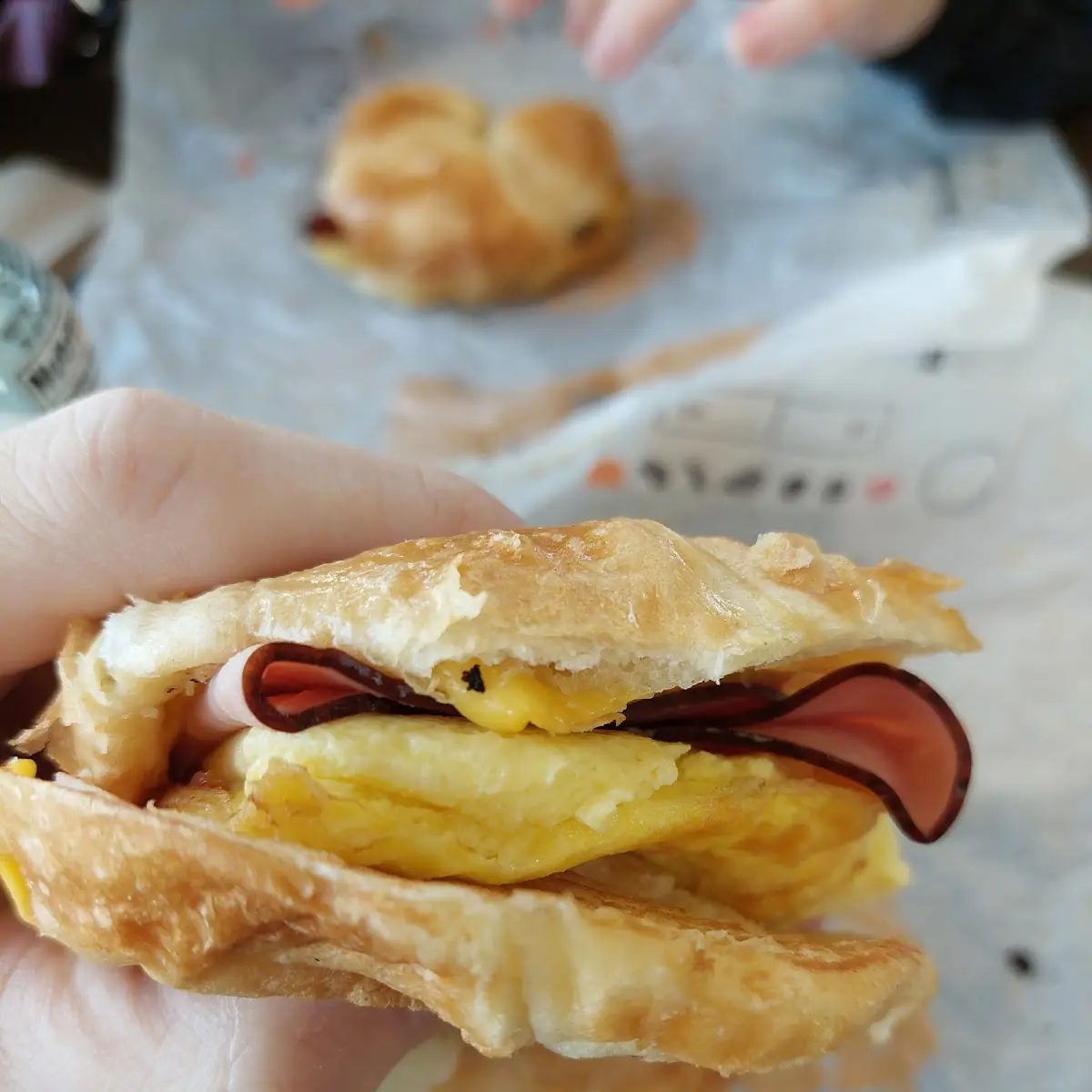 Ham Egg and Cheese Croissant