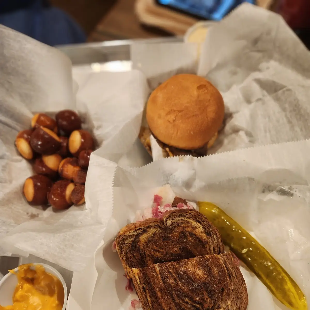 Ruben and Pretzel Bites