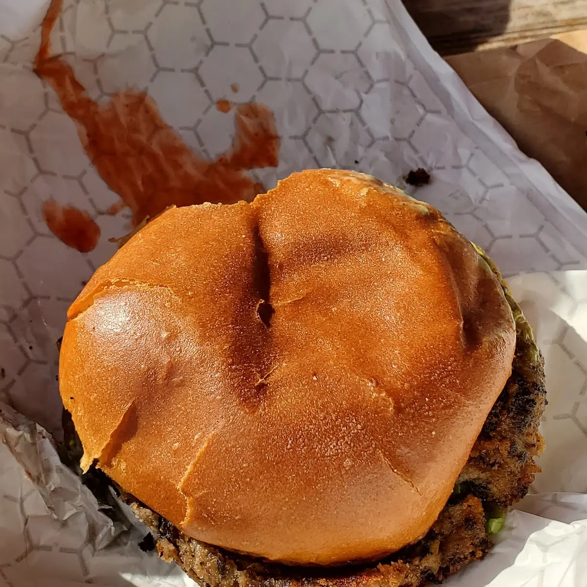 Black Bean Burger and Fries