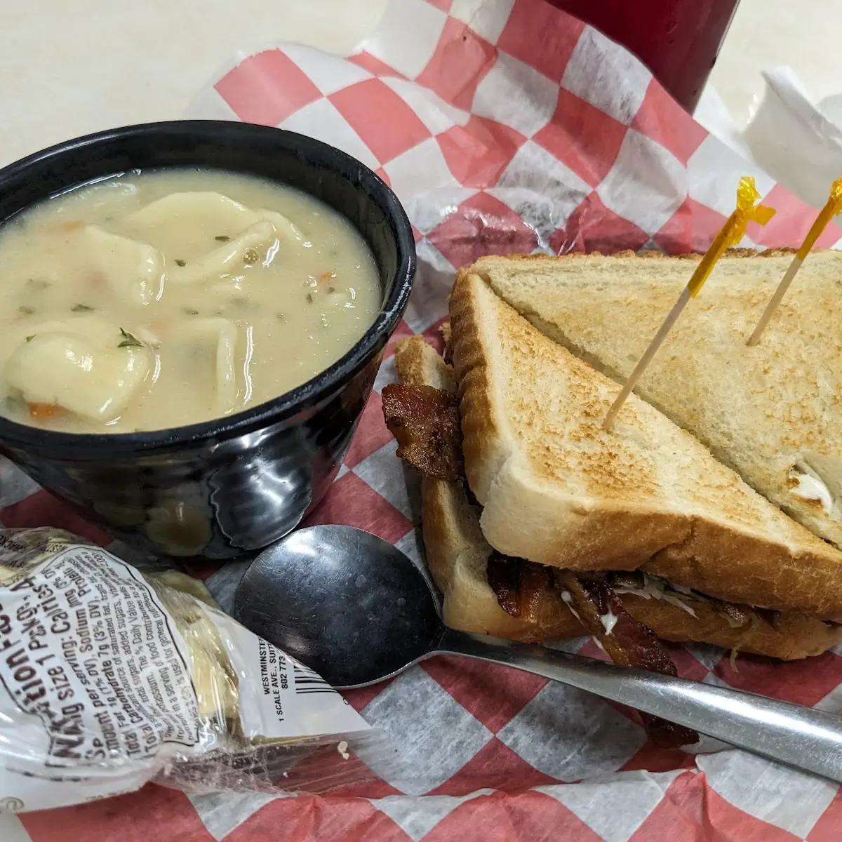 Chicken Noodle Soup and a blt
