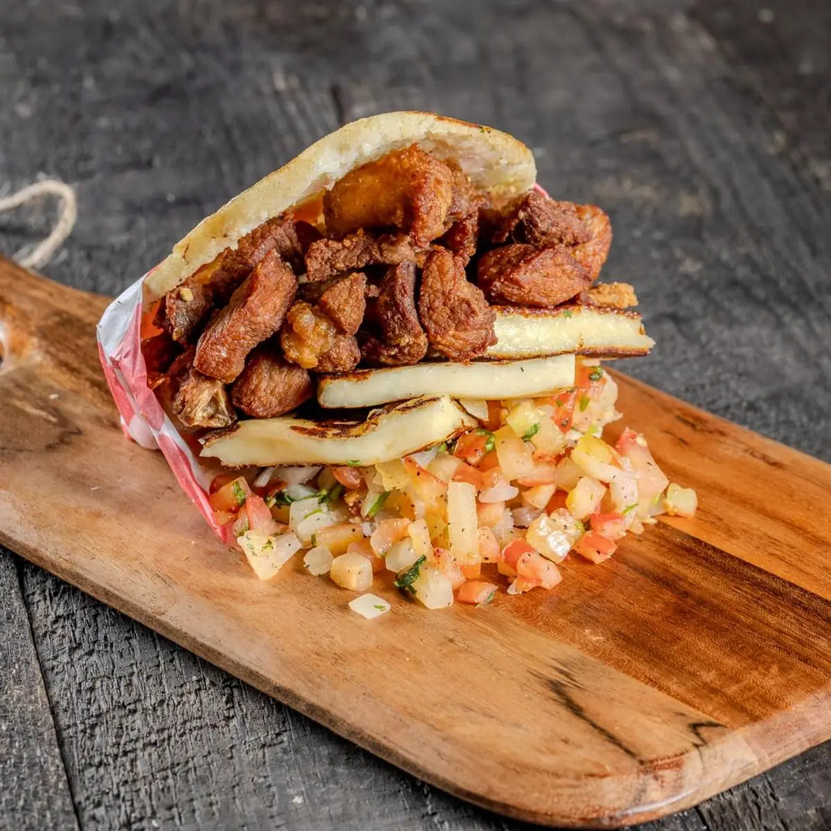 Chicharron Pork Arepa