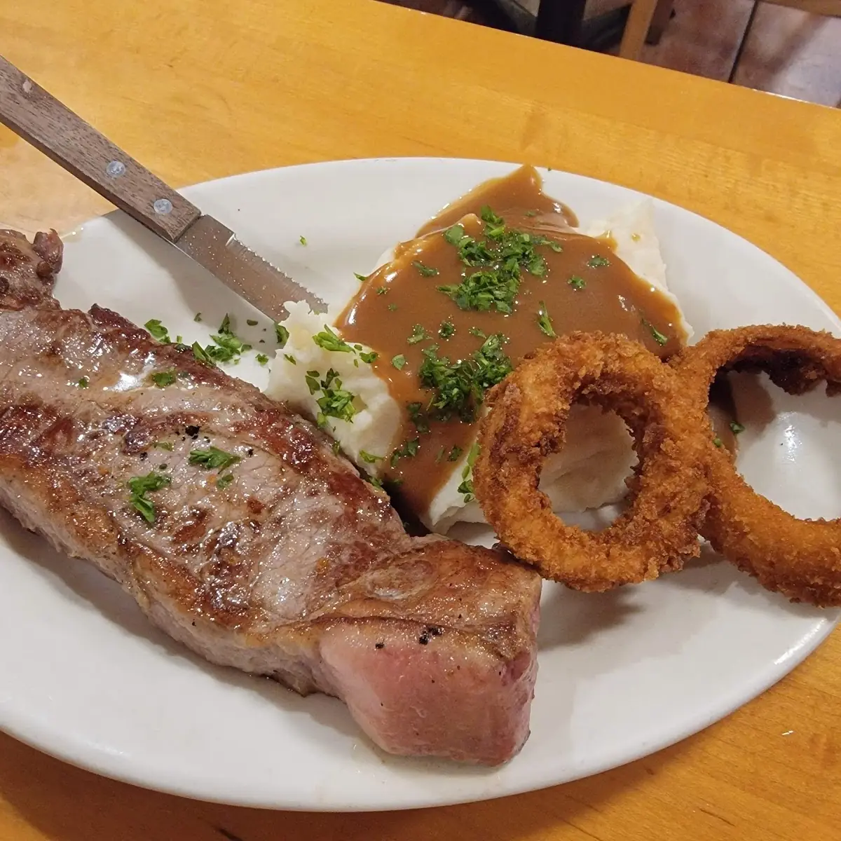 Steak and Mashed Potatoes with Gravy