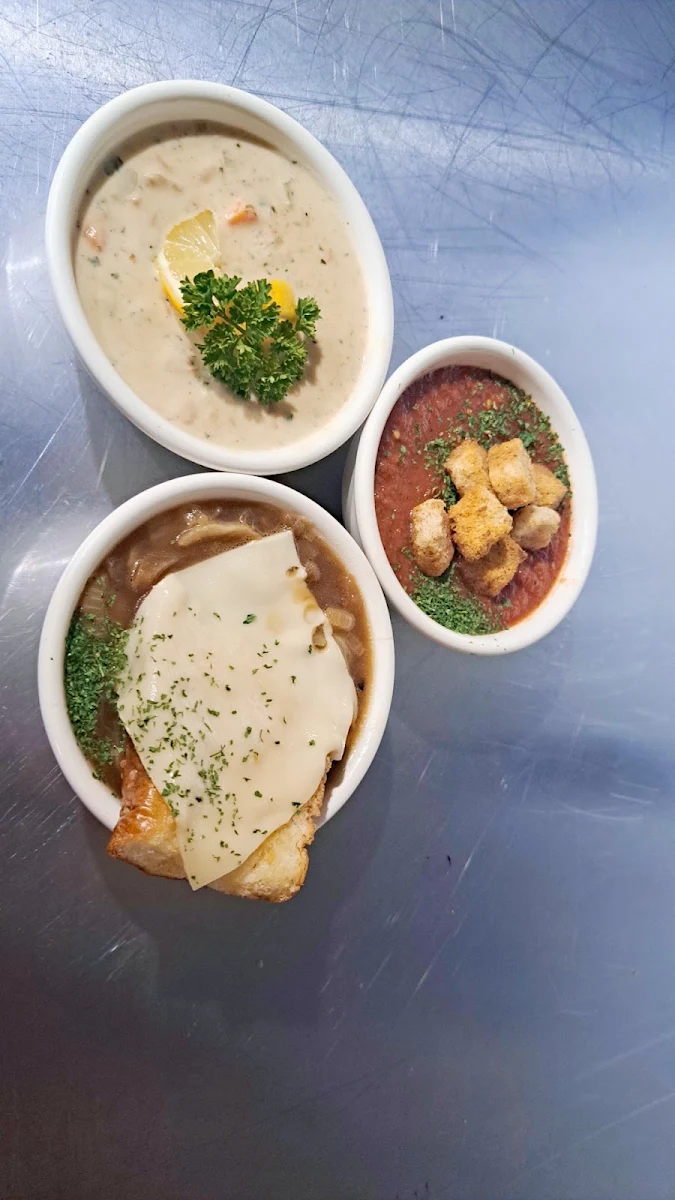 Tomato Basil Soup and Clam Chowder Soup