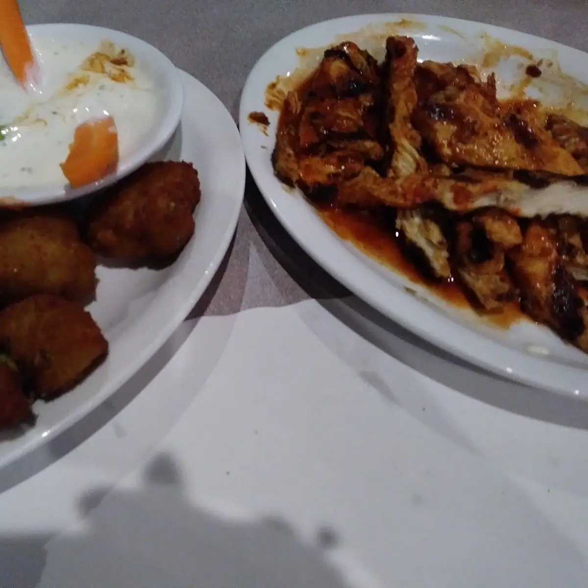 Broccoli Bites and Spicy Grilled Chicken Strips with Ranch Dressing