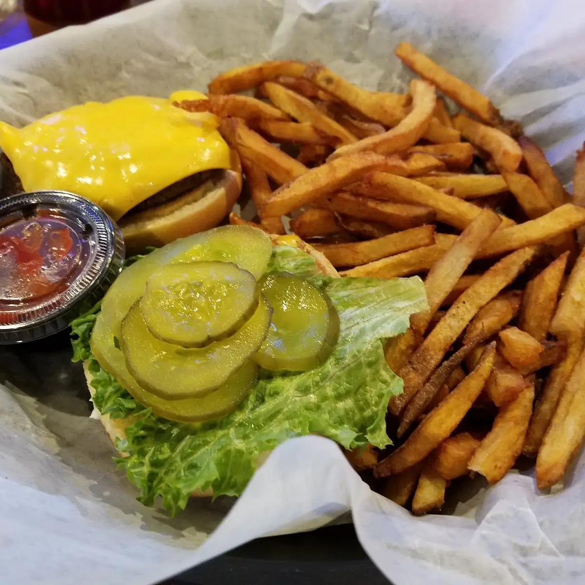 Cheeseburger & Hand Cut Fries