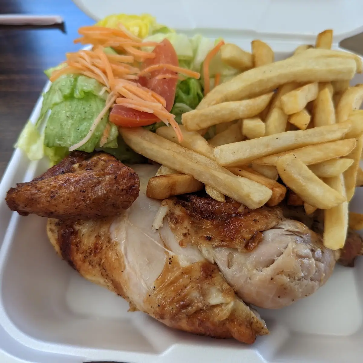 Half Peruvian Chicken with Salad and Fries