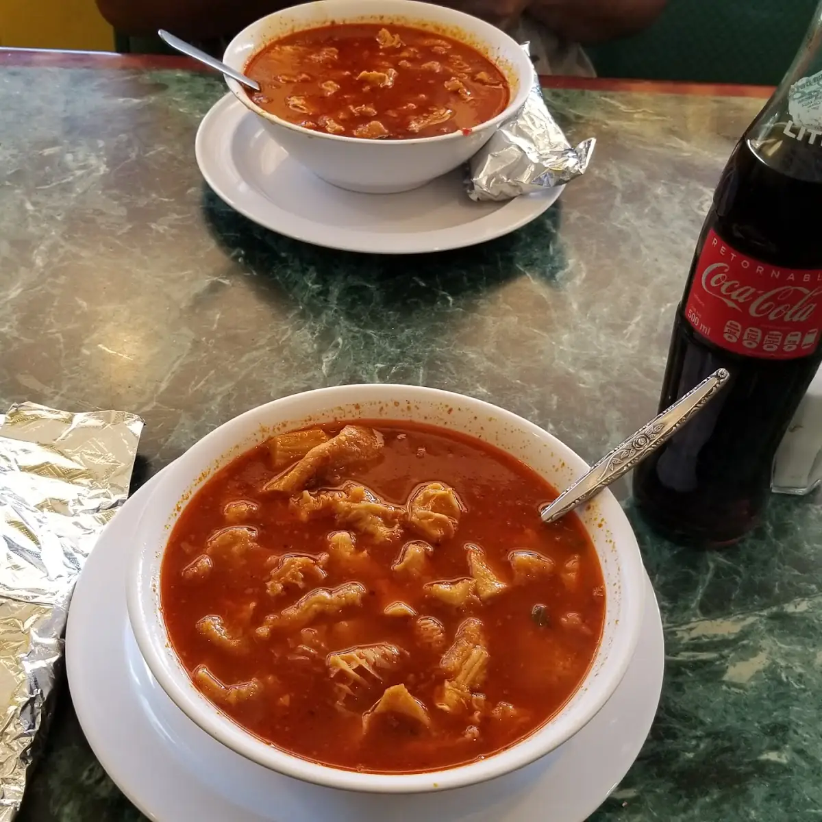 Menudo Soup and a Coca Cola