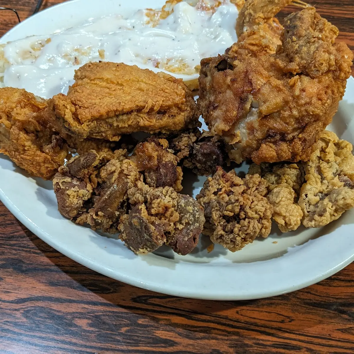Fried Chicken w Livers & Gizzards