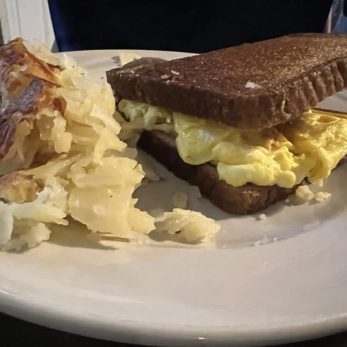 Eggs on Toast with Hash Browns