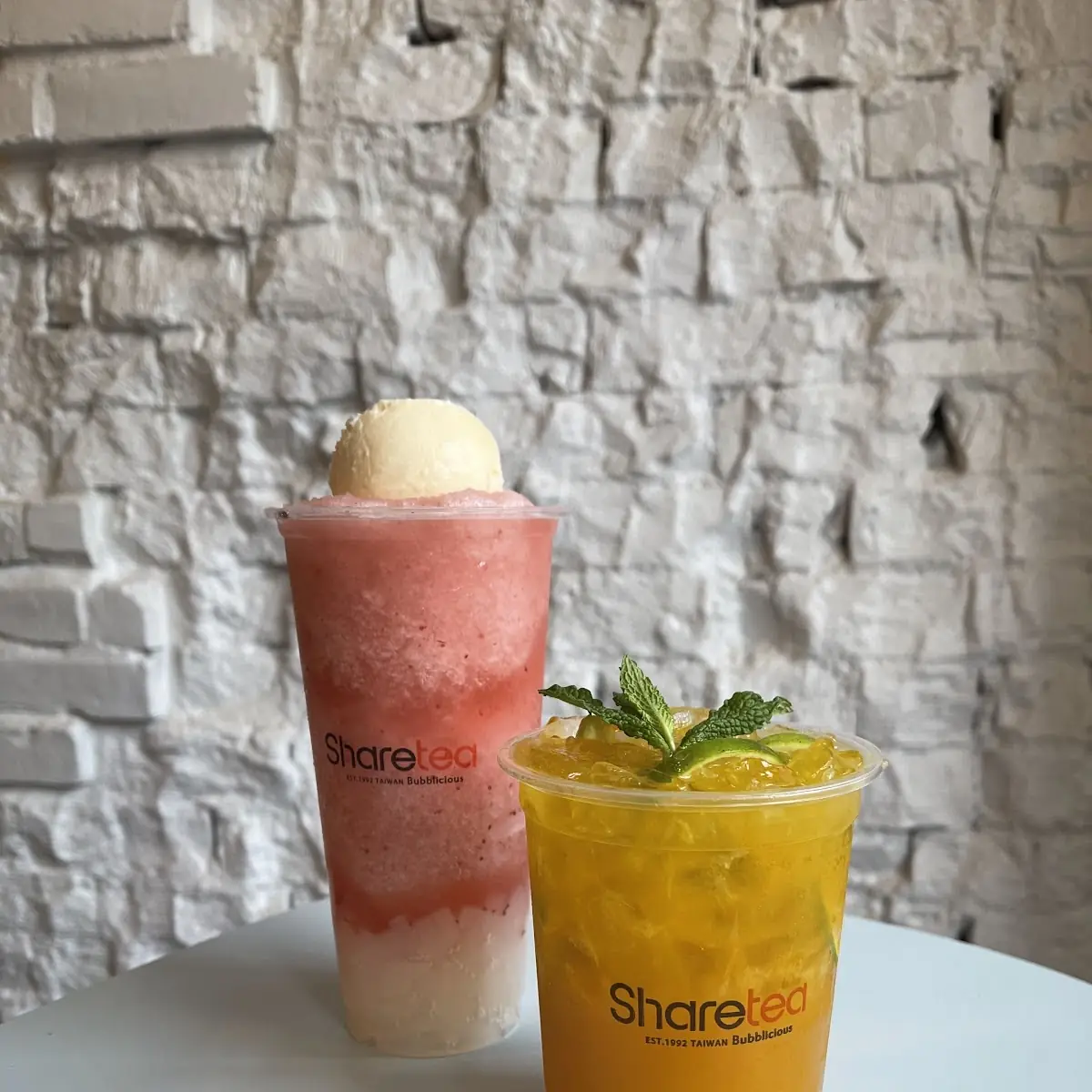 46 Peach Tea Ice Blended with Lychee Jelly