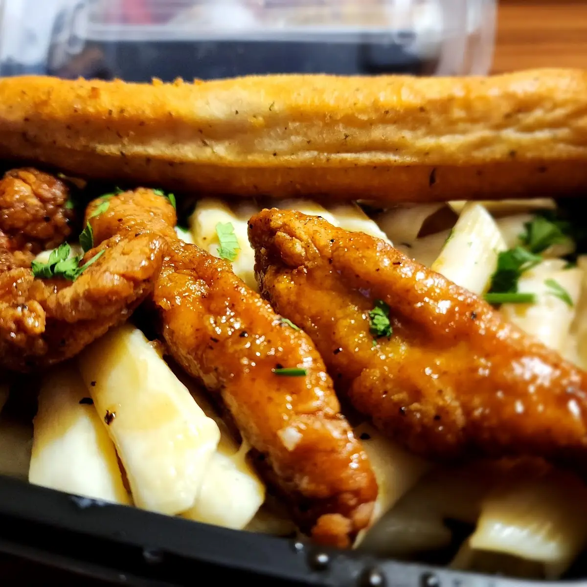 Mac and Cheese with Honey Pepper Chicken