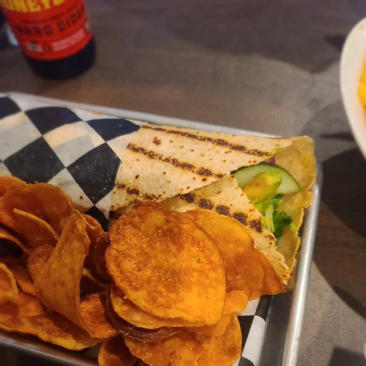 Veggie Wrap with Hummus and House Chips