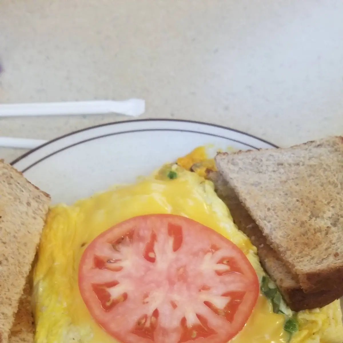 Veggie Omelette with Wheat Toast