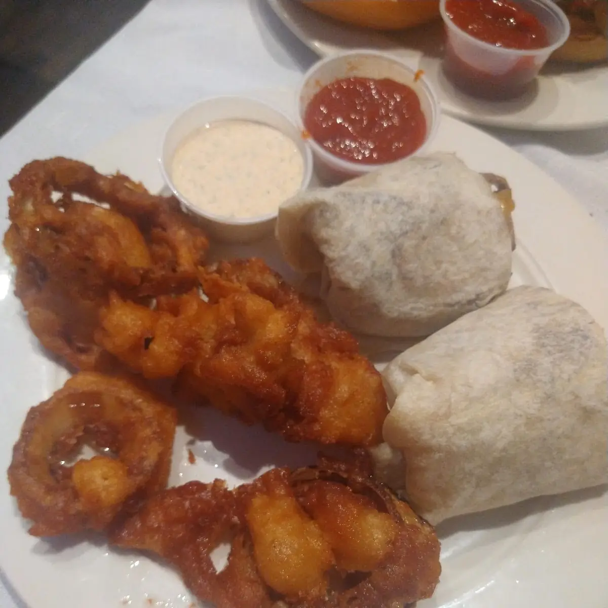 Philly Cheese Steak Wrap with Onion Rings