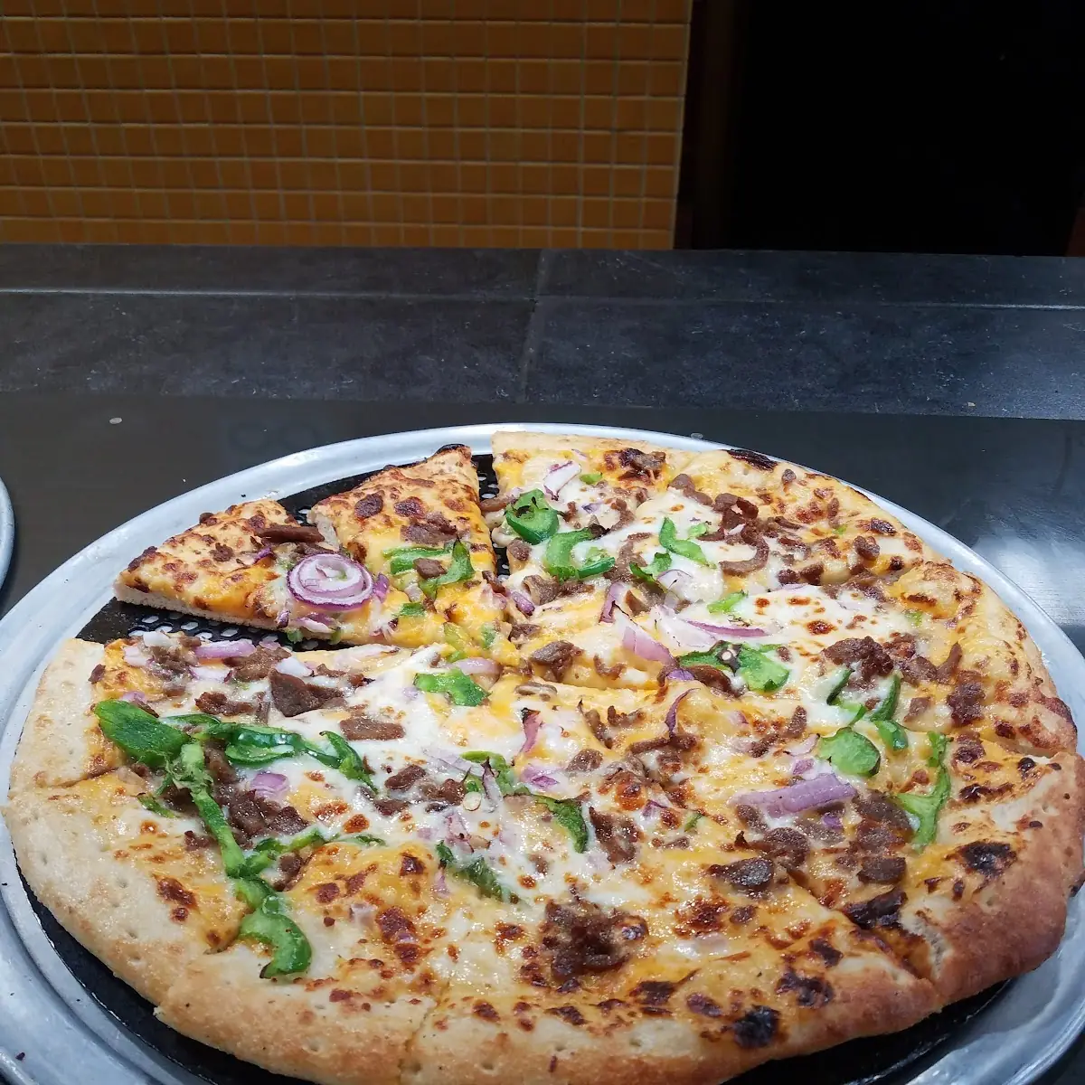 Onion and Bell Pepper Pizza