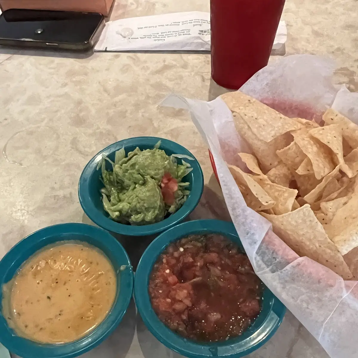 Tortilla Chips with Salsa and Dip