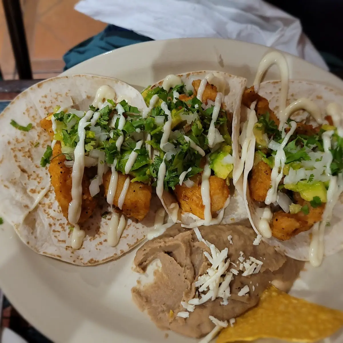 Fish Tacos & Refritos