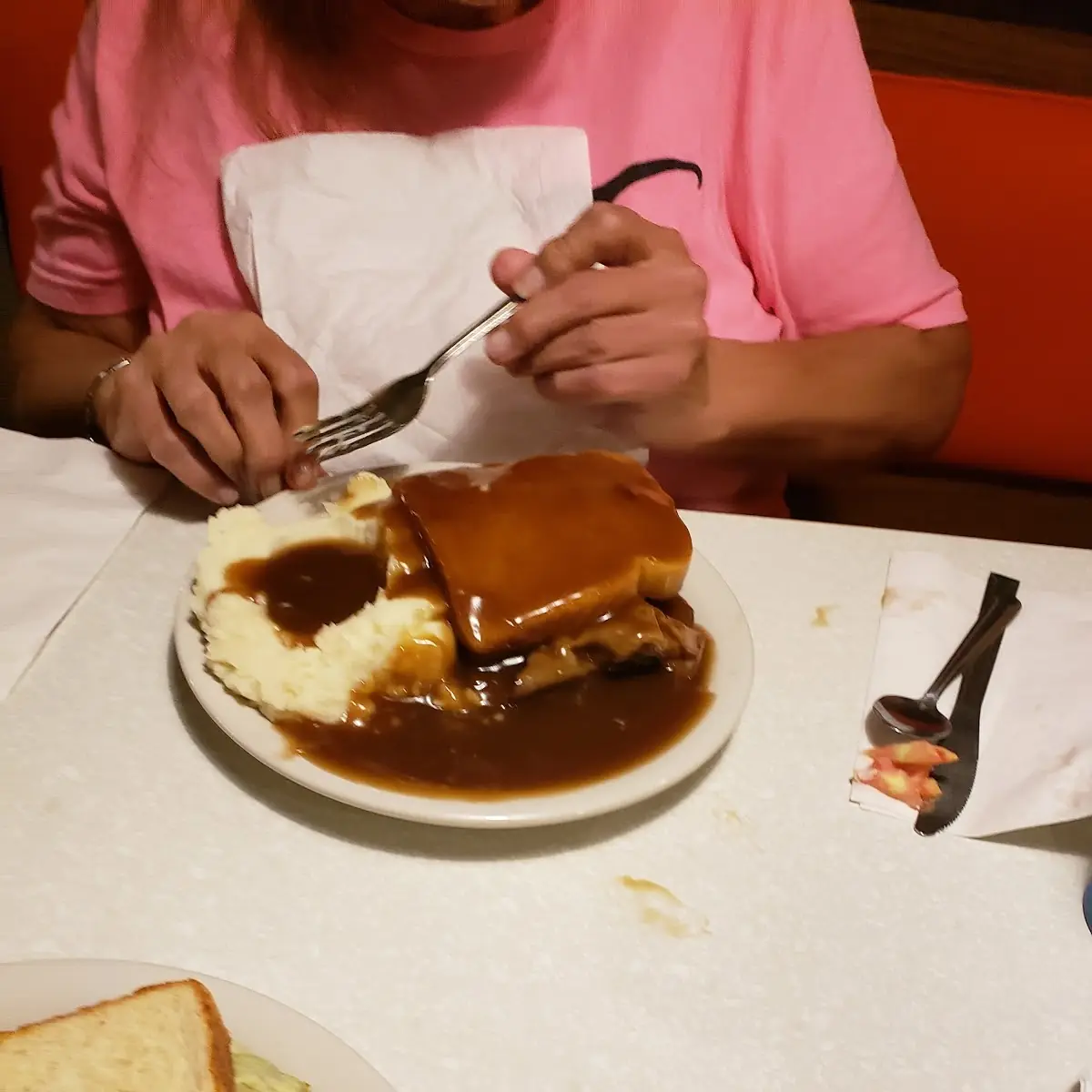 Roast Beef Sandwich with Mashed Potatoes