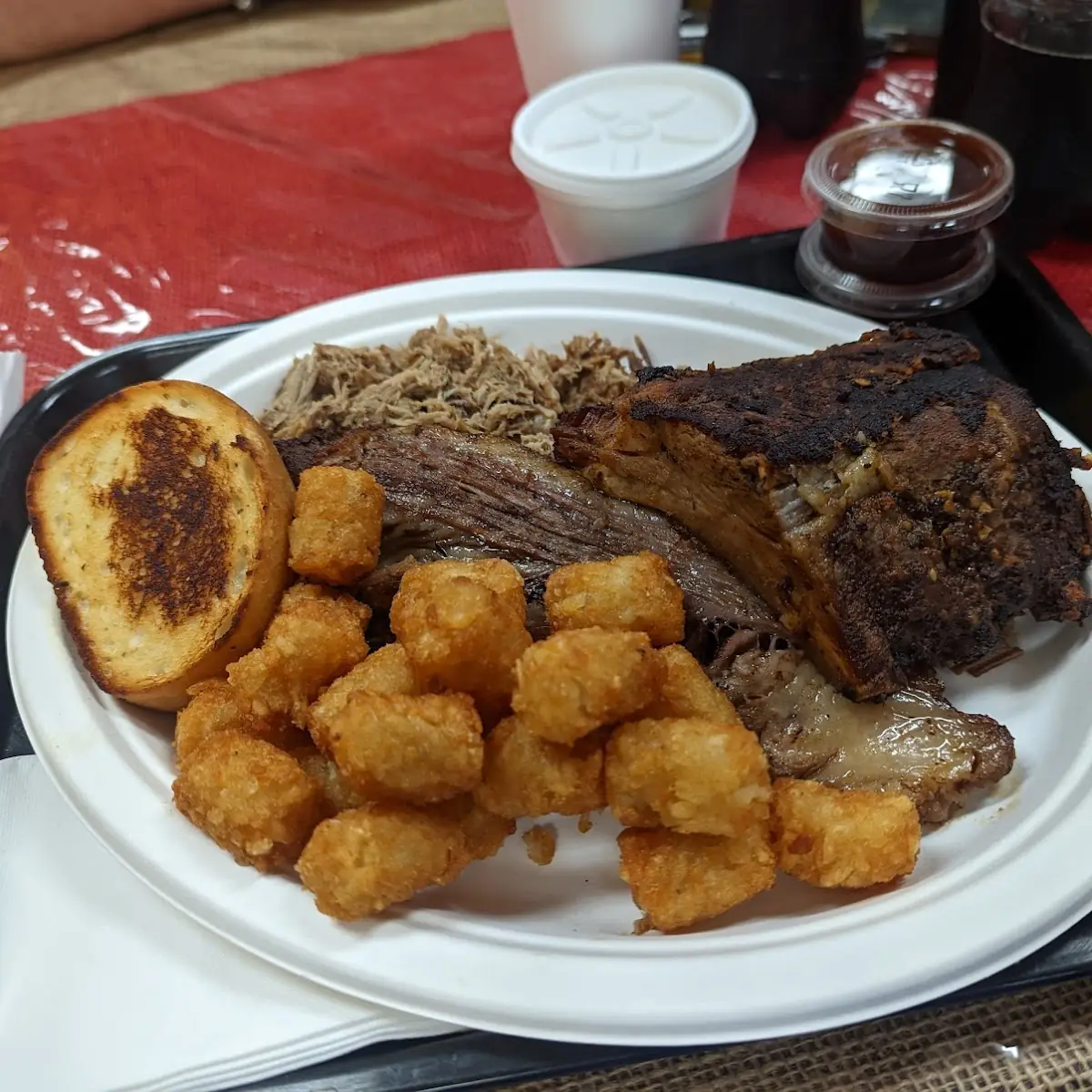 Barbecued Spare Ribs Pulled Pork and Brisket