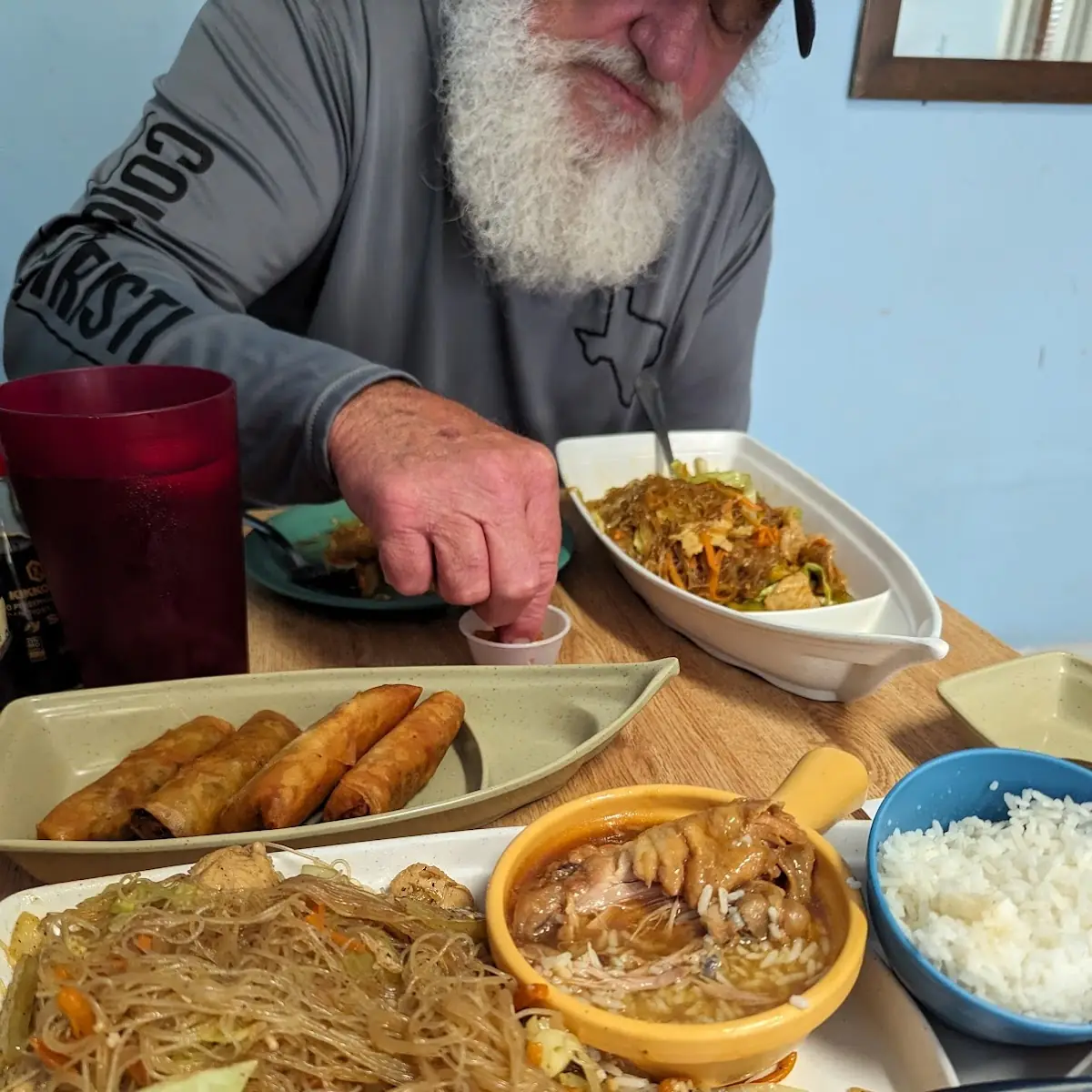 Chicken Adobo and Pancit Bihon