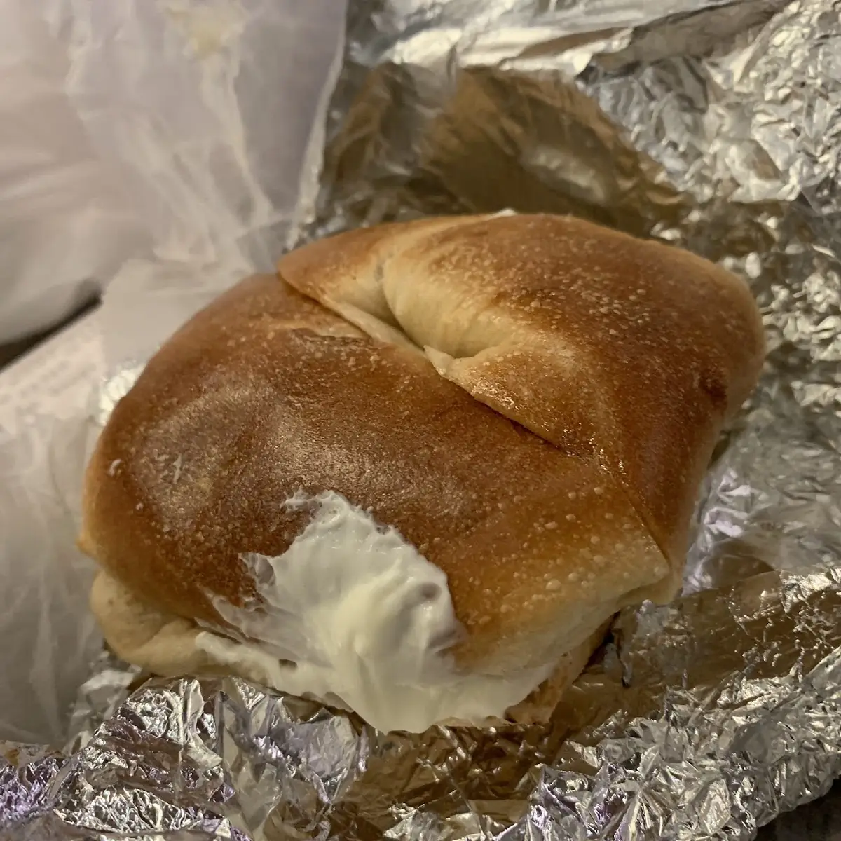 Plain Bagel Cream Cheese Bagel