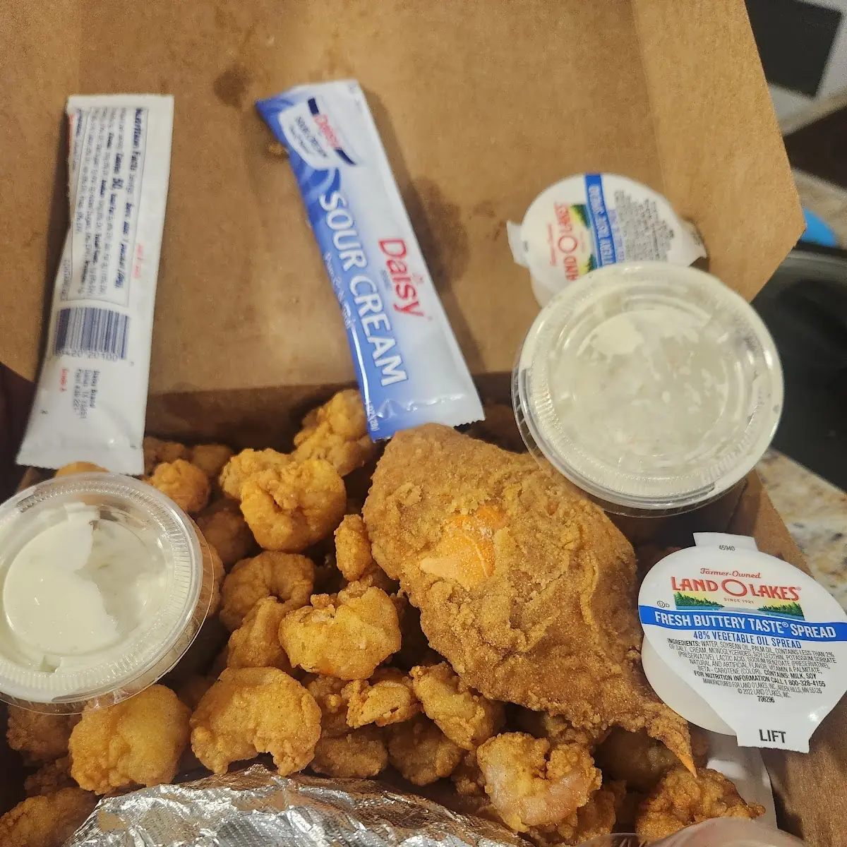 Popcorn Shrimp and Deviled Crab