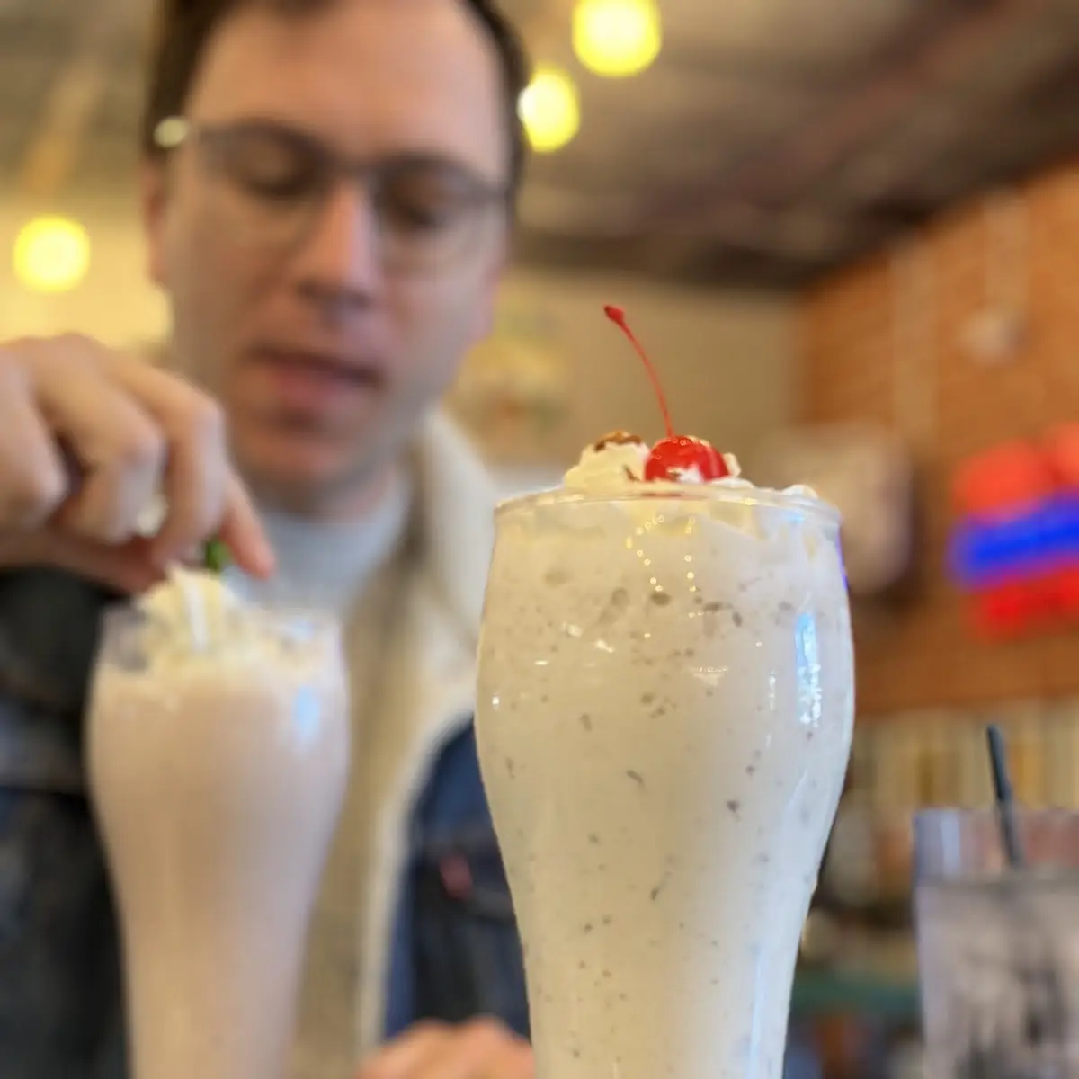Vanilla Shake with Whipped Cream and Cherry