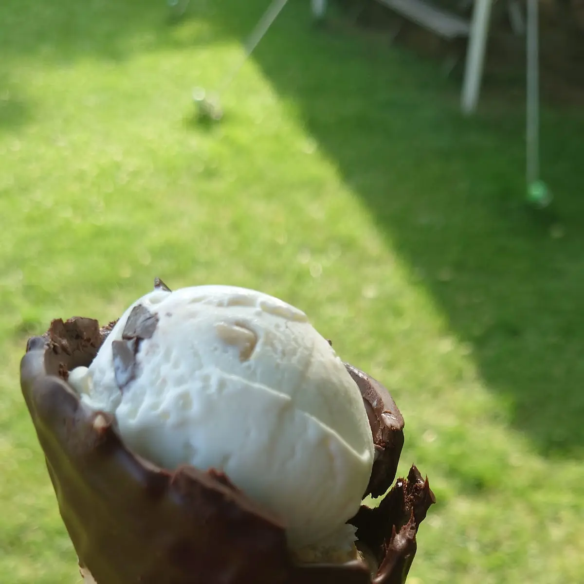 Cookie Dough Ice Cream in a Chocolate Dipped Waffle Cone