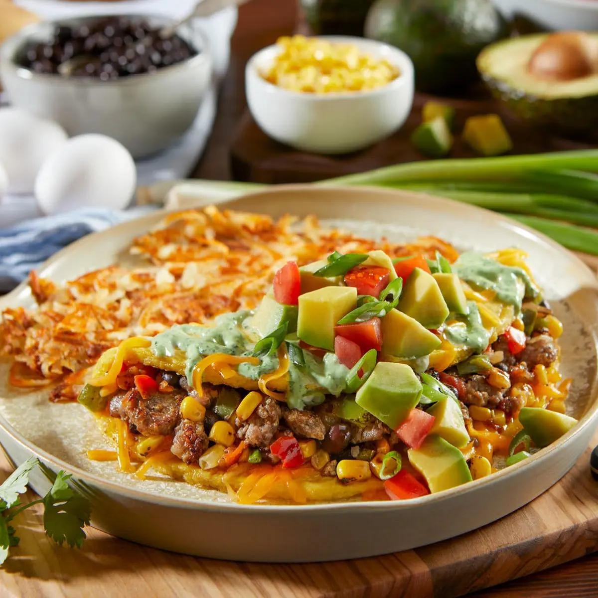 Three Meat & Cheese Omelet